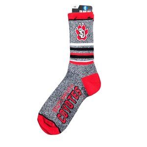 NWT | For Bare Feet South Dakota Coyotes "5-Star Marbled" Crew Socks | Large